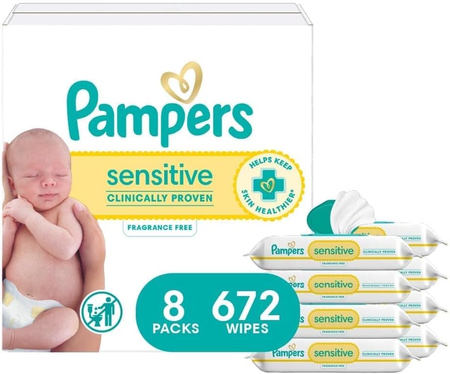 Pampers Sensitive Baby Wipes (8 Pop-Top Packs)
