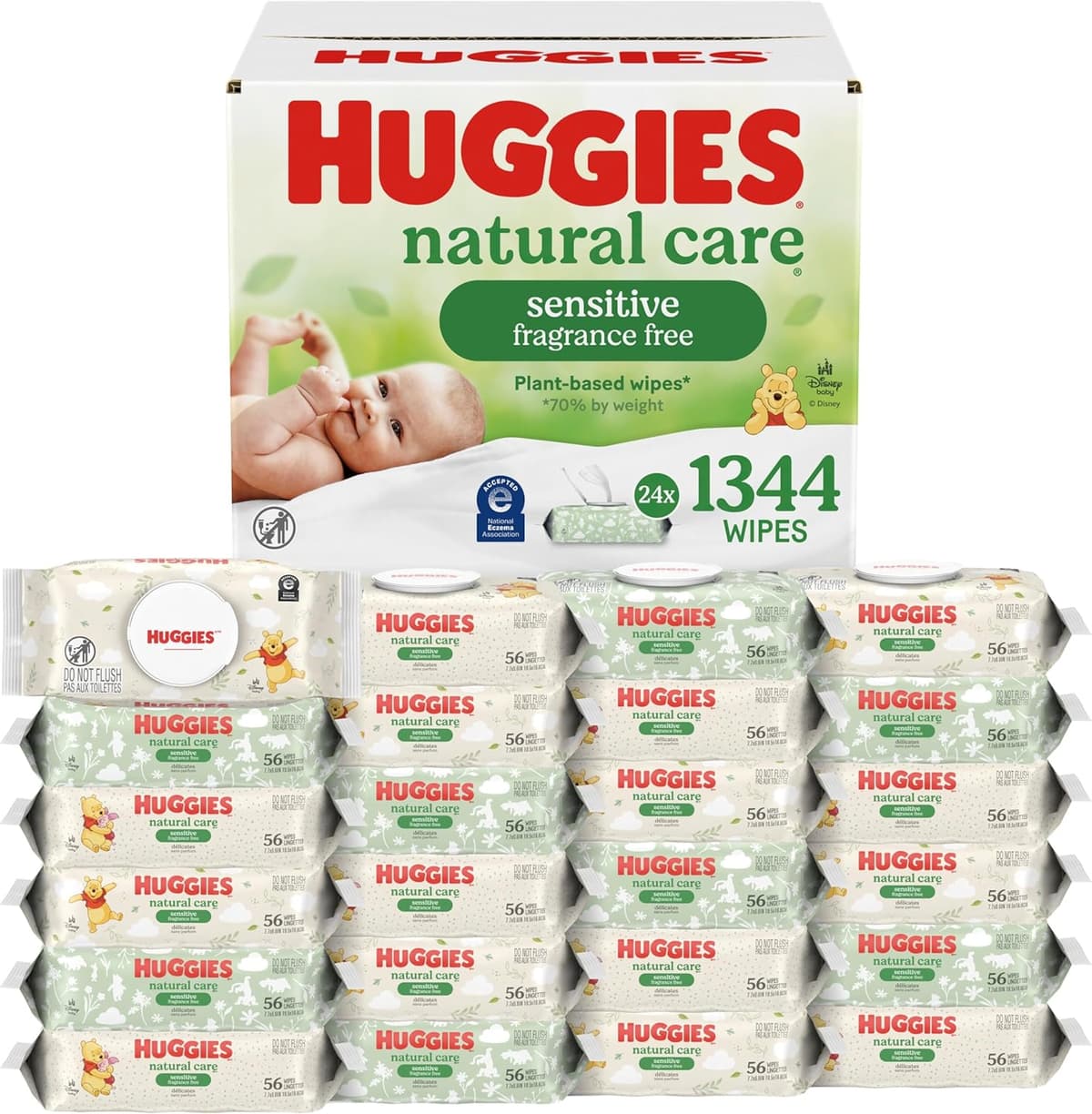 Huggies Natural Care Sensitive Baby Wipes (Pack of 12)