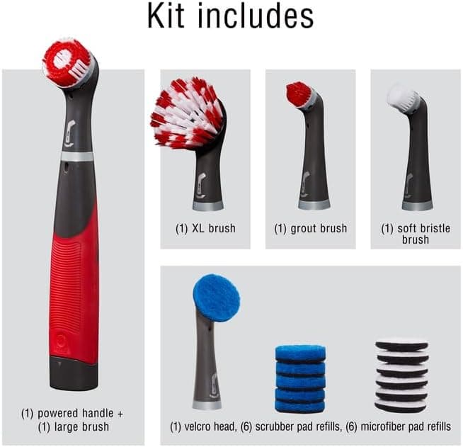 The 18-Piece Mega Kit: Including the power handle, multiple brush heads, and specialized scouring pads.